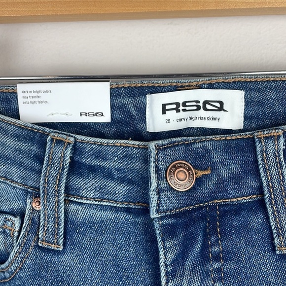 NWT RSQ Curvy High Rise Skinny Jeans SZ 28 Distressed - Picture 7 of 11